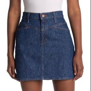 Madewell "novelty yoke" a-line stretch denim skirt